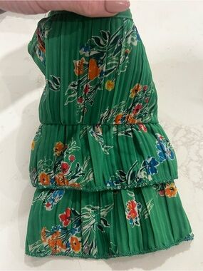 a new day Green Floral Tiered Dog Dress with Multicolor Flowers